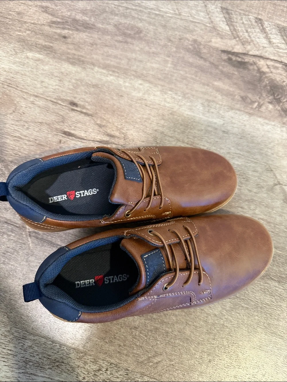 Deer Stags Boys Tan Brown Casual Lace-Up Shoes